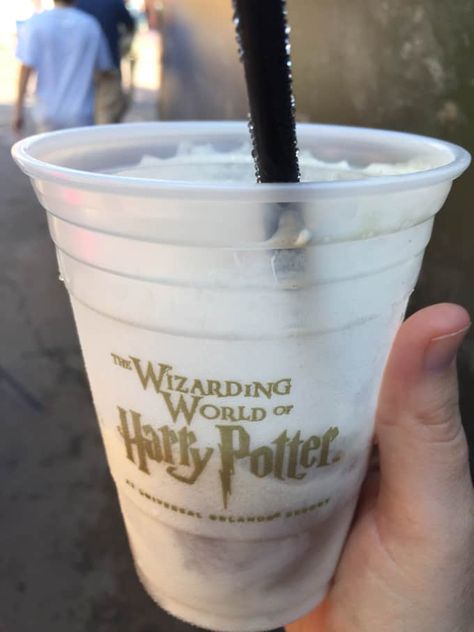 4-ingredient copycat frozen butterbeer will remind you of visiting the Wizarding World of Harry Potter. This homemade butterbeer recipe is easy to make and can be enjoyed by kids and adults. Make butterbeer for your next Halloween party. #kidfood #halloween #drink Frozen Butterbeer Recipe, Butterbeer Harry Potter, How To Make Butterbeer, Homemade Butterbeer, Frozen Butterbeer, Harry Potter Butter Beer, Butterbeer Recipe, Kid Friendly Drinks, Brewing Recipes