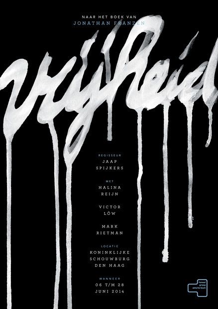 Vrijheid made by Robbin Veldman http://www.robbinveldman.nl Noir Poster Design, Gig Poster Design Typography, Dramatic Typography, Noir Typography, Film Posters Typography, Freedom Typography, Theater Poster Design, Movie Typography, Noir Poster