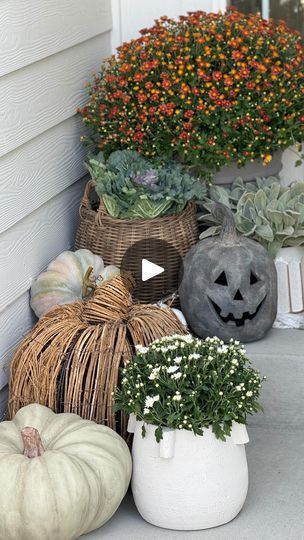 8.5K views · 2.2K reactions | Fall front porch…when more is actually more.🍁🤎🍁

Comment SHOP below to receive a DM with the link to shop this post on my LTK ⬇ https://liketk.it/4RbsU

I used a combination of finds I already had (this wreath is stunning year round!) with new ones such as these faux pumpkins, terracotta jack-o-lantern, and new black modern lantern. A timeless and true fall look! 

#fallfrontporch #autumnvibes #outdoorspace #frontporchdecor | Cindy Clark / Organic Home Styling | JVKE · her Modern Lantern, Modern Lanterns, Organic Home, Faux Pumpkins, Fall Front Porch, Home Styling, Fall Front, Fall Looks, Fall Vibes