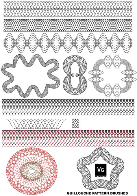 Free Vector Guilloche Patterns Illustrator Brushes Fictional Currency, Design Produk, Money Design Art, Adobe Illustrator Templates, Adobe Illustrator Brushes, Banknotes Art, Guilloche Pattern, Banknotes Design, Currency Design