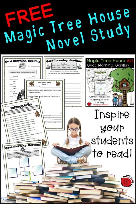 Free Magic Tree House Novel Study Everything you need to complete this Magic Tree House novel study with your students. Comprehension questions and end of novel activities. #magictreehouse #novelstudy Grade 2 Novel Study, Magic Tree House Activities Free, Magic Treehouse Activities, Magic Tree House Activities, Mary Pope Osborne, Novel Activities, Magic Tree House Books, Magic Tree House, Clever Classroom