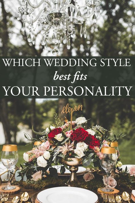 Find out which wedding style best fits your personality! | Photo by Xandra Photography Burgundy Tablescape, Wedding Style Quiz, Fall Wedding Bridal Bouquets, Romantic Colors Palette, Romantic Theme Wedding, Gold Wedding Theme, Wedding Colour, Garden Wedding Inspiration, Romantic Colors