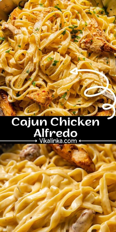 This recipe for Chicken Alfredo pasta with a touch of the Cajun spice is such a nice alternative to the classic dish. Exciting contrast of the creamy and spicy flavours! Copycat Meals, Best Pasta Recipe, Cajun Chicken Alfredo, Restaurant Copycat, Best Pasta, Tandoori Masala, Cajun Chicken Pasta, Cajun Chicken, Fettuccine Alfredo