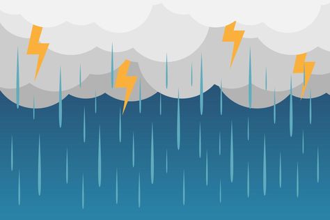 overcast clouds, rain, thunder vector illustration Thunder Illustration, Rain Thunder, Rain And Thunder, Hail Storm, Childrens Illustrations, Vector Art, Vector Free, Vector Illustration, Royalty Free