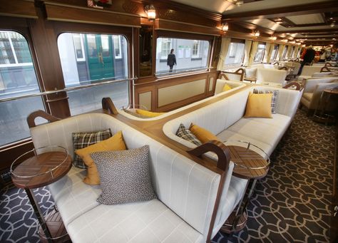 The lounge on board the Belmond Grand Hibernian. Photo: Leon Farrell/Photocall… Luxury Trains, Sleeper Train, Train Vacations, Luxurious Travel, Best Bucket List, Bucket List Vacations, Train Cars, Georgian Architecture, Luxury Train