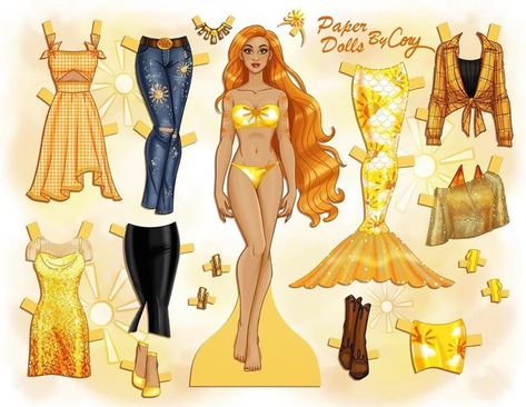 Paper Dolls By Cory Jensen, Mermaid Paper Dolls, Barbie Mermaid, Toddler Homeschool, Paper Clothes, Barbie Paper Dolls, Paper Dolls Diy, Doll Divine, Paper Doll House