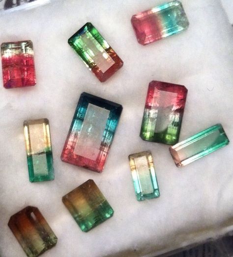 Various multicolored tourmalines Watermelon Color, Black Pinterest, Pretty Rocks, Tourmaline Jewelry, Crystal Jewellery, Colored Stones, Spring Jewelry, Mineral Stone, Minerals And Gemstones