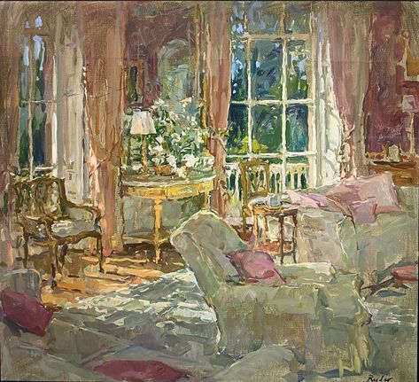 Susan Ryder, Funky Artwork, Painted Rooms, Artful Interiors, Art Interiors, English Art, Outdoor Chair, Caravaggio, Bedroom Chair