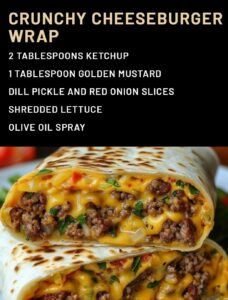 Cheeseburger Crunch Wrap, Cheeseburger Wrap, Caramel Apple Crisp Cheesecake, Burger Ingredients, Cheeseburger Wraps, Apple Crisp Cheesecake, Meatless Burgers, Caramel Apple Crisp, Ham Pizza