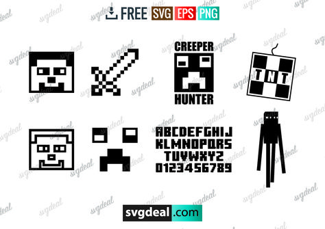 √ 4 Free Minecraft SVG Files | Free SVG Files Free Minecraft Svg, Free Minecraft Svg Files For Cricut, Minecraft Svg Files Free, Minecraft Cricut Projects, Minecraft Svg, Minecraft Cupcake Toppers, Minecraft Font, Arcade Birthday, Arcade Birthday Parties