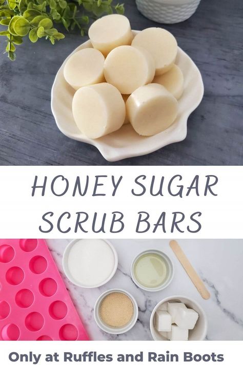 Scrub Bars Diy, Coconut Sugar Scrub Recipe, Sugar Scrub Bars, Scrub Bars, Scrub Recipe Diy, Honey Sugar Scrub, Coconut Sugar Scrub, Honey Bath, Diy Body Scrub Recipes