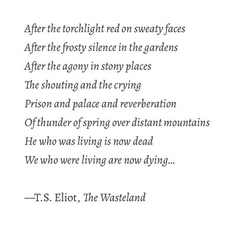 T.S. Eliot, The Wasteland The Wasteland Ts Eliot, Literature, Poetry