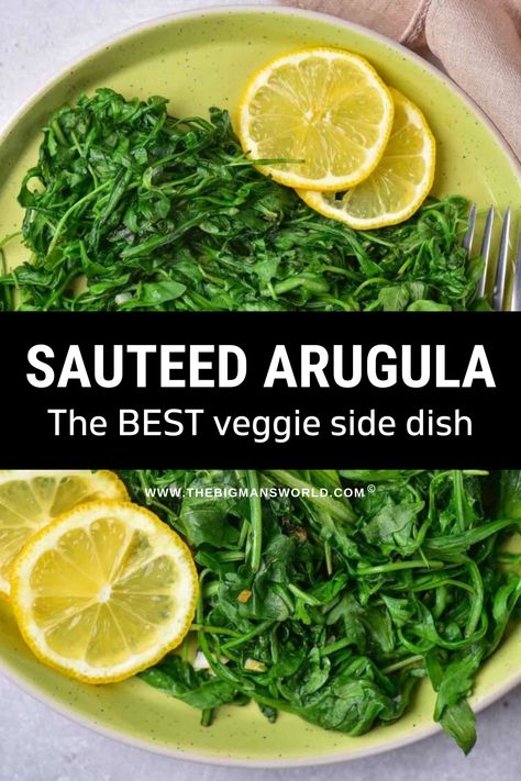 Cooked Arugula, Green Vegetable Recipes, Arugula Recipes, Arugula Salad Recipes, Roasted Vegetable Recipes, Healthy Side Dish, Sauteed Spinach, Healthy Side, Spinach Recipes