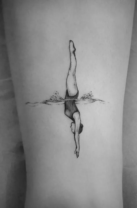 Swimming Tattoo, Feminist Tattoo, Dove Tattoos, Dove Tattoo, Tattoo Background, Water Tattoo, Full Arm Tattoos, Sweet Tattoos, Line Art Tattoos