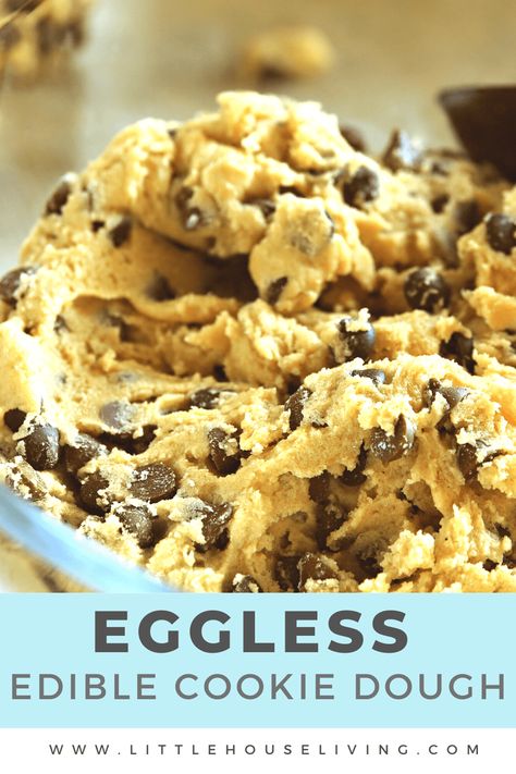 Deserts Without Egg, Easy Desserts No Eggs, No Egg Cookie Dough Recipe, Cookie Recipes No Eggs, Cookie Dough Without Brown Sugar, Cookie Dough Without Eggs, Cookie Dough No Eggs, Cookie Dough Snack, Raw Cookie Dough Recipe