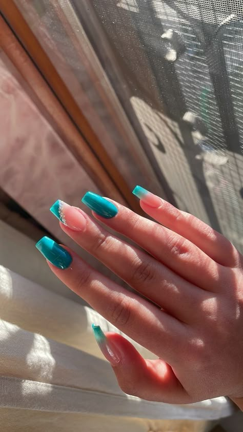 Tiffany Blue Nails, Turquoise Nails, Nails Coffin Short, Simple Gel Nails, Basic Nails, Work Nails, Soft Nails, Acrylic Nails Coffin Short, Pink Acrylic Nails