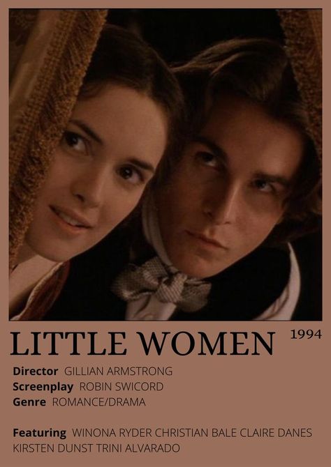 Little Women 1994 movie poster Little Women 1994, Claire Danes, Woman Movie, Women Poster, Little Women, Winona Ryder, Kirsten Dunst, Movie Buff, Christian Bale