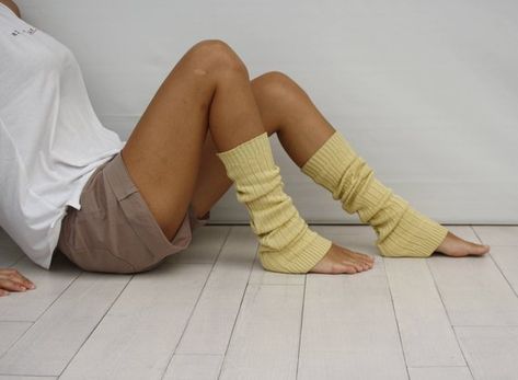 Yellow Knitted Legwarmers   // Woman Boot Socks // Dancing Leg Warmers // Yoga tights // Ballet Leg Yellow Leg Warmers, Leg Warmers Aesthetic, Women Dancing, Ballet Legs, Yoga Tights, Knit Leg Warmers, Yarn Inspiration, Fall Acrylic Nails, Leg Warmer