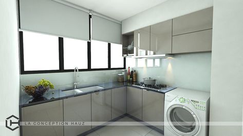 Wet Kitchen Design Modern, Small Wet Kitchen Design Malaysia, Wet Kitchen Design Malaysia Outdoor, Small Wet Kitchen, Wet Kitchen Design Malaysia, Wet Kitchen Design, Kitchen Ideas Malaysia, Wet Kitchen, Pegboard Kitchen