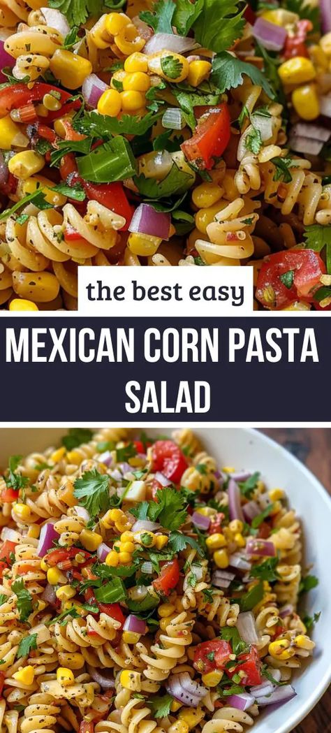 Mexican Corn Pasta Salad Tortalini Salad, Mexican Corn Pasta, Corn Pasta Salad, Mexican Pasta, Corn Pasta, Lunch Appetizers, Pasta Side Dishes, Bean Pasta, Mexican Corn