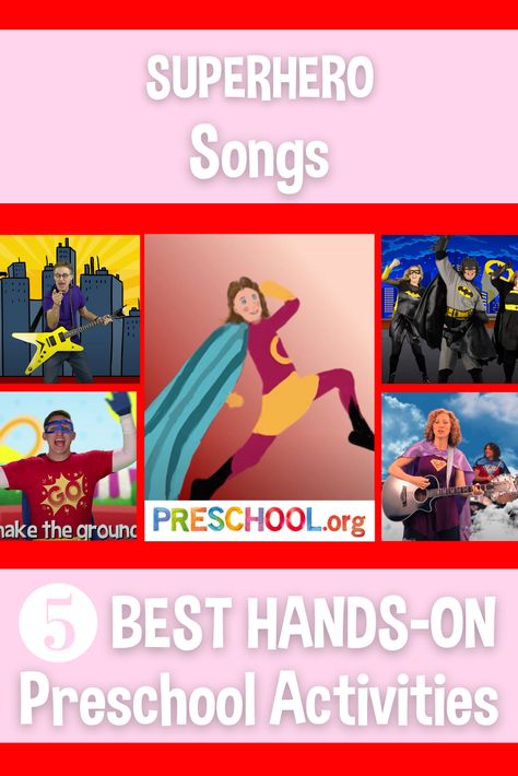 The 5 Best SONGS for SUPERHERO Preschool Theme Preschool Superhero Theme, Super Hero Theme Preschool, Superhero Songs Preschool, Superhero Lesson Plans Preschool, Superhero Lesson Plans Activities, Superhero Theme Preschool, Superhero Preschool, Father Songs, Fathers Day Songs