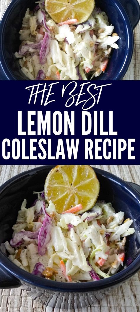 Dill Coleslaw, Dill Slaw, Creamy Coleslaw Dressing, Dill Recipes, Coleslaw Recipe Easy, Vegan Coleslaw, Coleslaw Dressing, Homemade Coleslaw, Creamy Coleslaw