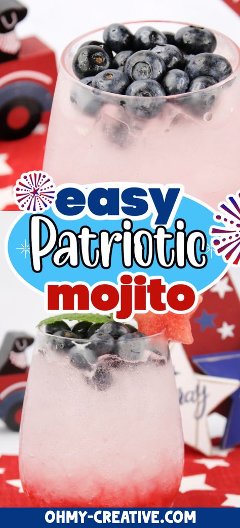 There’s no better way to celebrate the Fourth of July than with a patriotic cocktail in hand. The 4th of July Mojito is the perfect drink, to celebrate the holiday with family and friends. This will become one of your favorite mojito recipes to serve at all patriotic holidays! 4th Of July Mojito, Fourth Of July Mojito, Mojito Recipes, Vodka Mojito, Patriotic Drinks, Fourth Of July Drinks, Patriotic Cocktails, Mojito Ingredients, Watermelon Cocktail