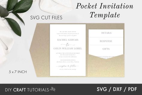 Unique Wedding Invitation Cards, Ask Your Friends, Classy Wedding Invitations, Pocket Invitation, Pocket Wedding Invitations, Wedding Invitation Card Template, Diy Craft Tutorials, Wedding Invitation Card, Invitation Card Template