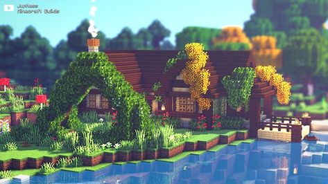 Cottage Core Minecraft, Minecraft Cottage House, Mc Houses, Minecraft Homes, Minecraft Cottagecore, Cottage Core Flowers, Cottage Minecraft, Cottage Core Minecraft House, Cottagecore Minecraft