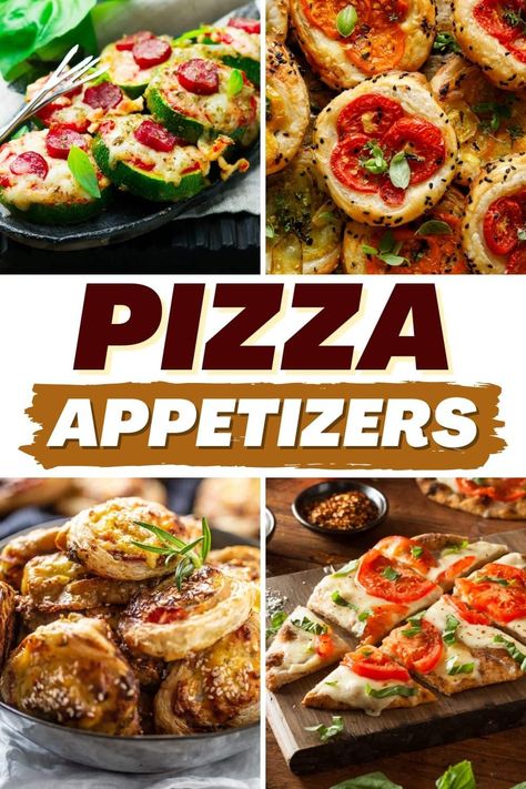 Make these pizza appetizers for your next gathering, and watch how fast they disappear! From rolls to bites to dip, pizza takes center stage in these starters. Pizza Kabobs, Mini Pizza Appetizers, Margherita Flatbread, Pizza Appetizer, Mini Pizza Bites, Pizza Sticks, Eggplant Pizzas, Pizza Appetizers, Mini Bagels