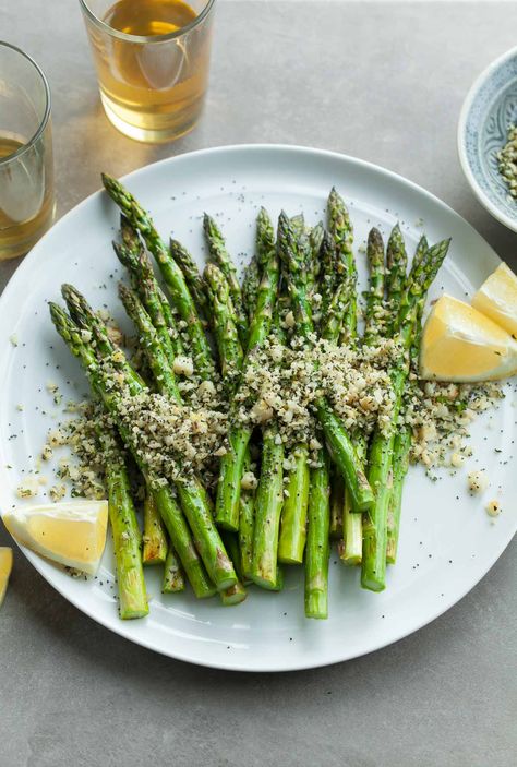 Grilled Lemon Poppy Seed Asparagus Grilled Lemon, Asparagus Seasoning, Lemon Asparagus, Steamed Asparagus, Lemon Poppy Seed, Pumpkin Roll, Lemon Poppy, Nyt Cooking, Fall Dessert Recipes