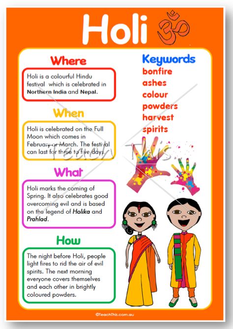 Holi India Holi Activities For Kindergarten, Holi Project For Kids, Holi Festival Crafts For Kids, Holi Worksheet For Kids, Holi Ideas For Kids, Holi Festival Activities Kids, Holi Preschool Activities, Holi Activity For Preschool, Holi Celebration Ideas Kids