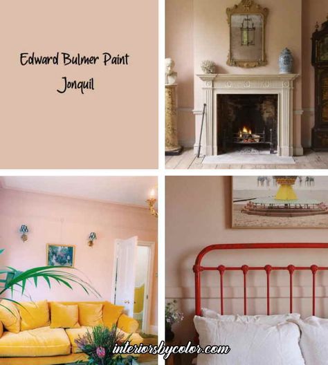 Edward Bulmer Paint Jonquil - Interiors By Color (1 interior decorating idea) Jonquil Edward Bulmer, Edward Bulmer Jonquil, Edward Bulmer Paint, Autumn Bedroom, Edward Bulmer, Wall Colours, Pink Paint Colors, Welsh Blanket, House Colours