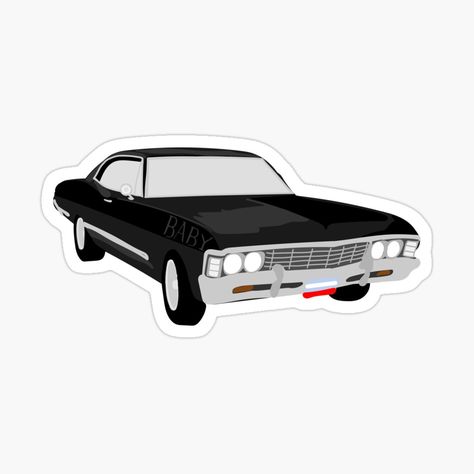 Supernatural Diy, Supernatural Stickers, Supernatural Baby, 1967 Chevy Impala, Stickers Disney, Baby Sticker, Supernatural Wallpaper, Baby Stickers, Chevy Impala