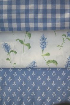 Laura Ashley Fabric, Vintage Laura Ashley, Blue White Decor, Blue Cottage, White Cottage, Linens And Lace, Pretty Fabric, Fabulous Fabrics, Blue Gingham