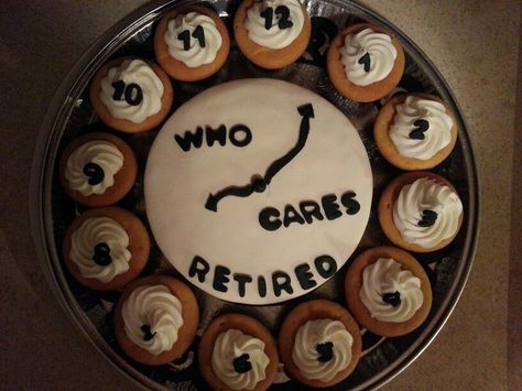 Retirement cupcakes Retirement Cupcakes, Retirement Reception, Retirement Party Cakes, Retirement Countdown, Retirement Party Themes, Retirement Congratulations, Happy Planner Inserts, Cupcakes For Men, Retirement Party Gifts