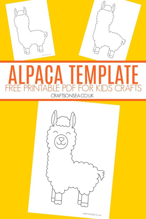 Grab this sweet free printable alpaca craft template with two different designs perfect for kids coloring, painting or easy crafts. Llama Preschool Craft, Paint Templates Free Printable, Animal Templates Printable Free, Alpaca Craft, Llama Template, Llama Craft, Template Free Printable, Coloring Painting, Free Printable Crafts