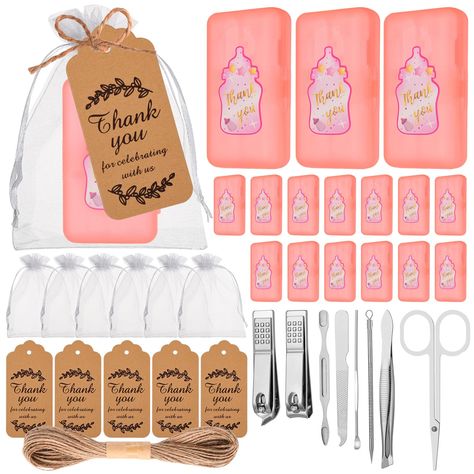 PRICES MAY VARY. 【Package Included】: The nail art set we provide to our guests includes 24 comprehensive sets of effective nail care; 24 white organza bags, 24 thank you tags, 24 bottle stickers and 1 bundle of hemp rope, each set comes with 8 tools, such as nail clippers and tweezers, as well as various nail and foot care tools, as well as other hand, face, and foot care tools, enough to meet your daily life and various party preferences, leaving a deep impression on family and friends. 【High Q Nail Care Tools, Shower Party Favors, Friends High, Daily Nail, Nail Art Set, Pedicure Kit, Travel Box, Nail Beauty, Baby Shower Party Favors