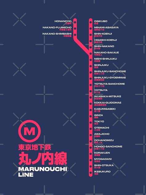 "Tokyo Marunouchi Line Train Station List Map Navy" Poster for Sale by VoodooCircus | Redbubble Tokyo Train Station, Tokyo Map, Tokyo Subway, Conference Branding, Train Map, Infographic Poster, Train Posters, Menu Cards, Train Station