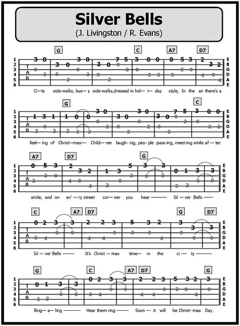 Guitar Tabs Songs, Piano Chords, Silver Bells, Guitar Tabs, Guitar Lessons, Sheet Music, Piano, Christmas Cards, Guitar