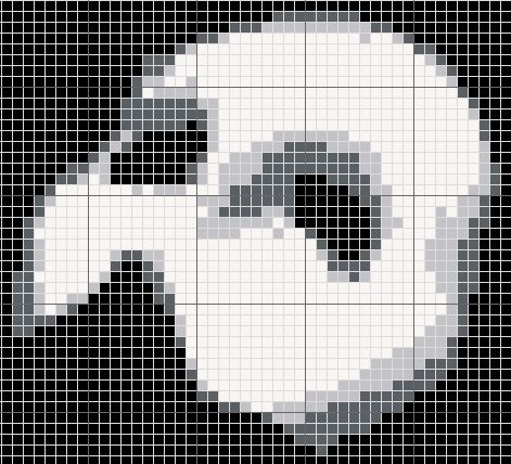 Phanton Chart Phantom Of The Opera Pixel Art, Phantom Of The Opera Cross Stitch, Broadway Cross Stitch, Stranded Knitting, Grid Patterns, Next To Normal, Stitch Character, Pixel Art Templates, Pixel Art Grid