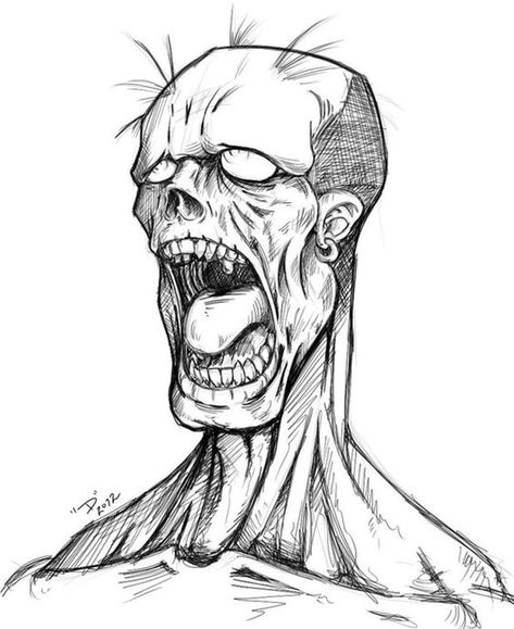 40 Insanely Cool Zombie Drawings and Sketches - Bored Art Zombie Drawings, Arte Zombie, Bored Art, Scary Drawings, Creepy Drawings, Zombie Art, Chandler Riggs, 다크 판타지, Dark Art Drawings