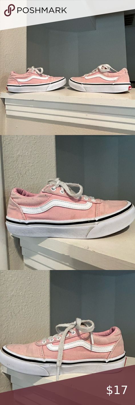 VANS Old Skool Shoes Missy Youth Size 1 Pink Canvas Sneakers Athletic 507698 Pink Canvas, Sneakers Athletic, Vans Old Skool, Canvas Sneakers, Old Skool, Sneakers, Canvas, Pink, Clothes Design