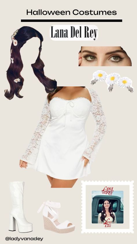 Halloween Costumes Pt.2!:Lana Del Rey-LFL😩✨🍒 Halloween Makeuo, Regina George Halloween, Halloween Constumes, Halloween Inspired Outfits, Halloween Costumes Brunette, Lana Del Rey Outfits, Rey Costume, Pretty Halloween Costumes, Duo Halloween Costumes