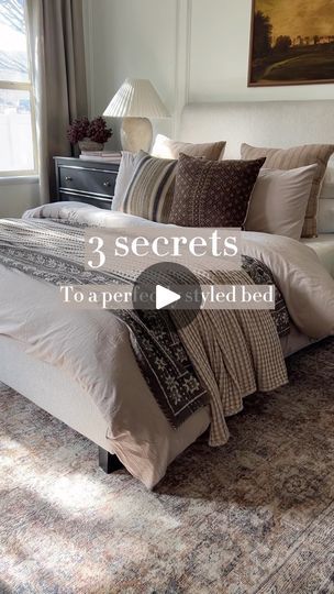 10K views · 1.3K reactions | I get questions all of the time about how I style our bed so I’m spilling all the details here: 

Top 3 tips: 
1. Use TWO duvet inserts. I buy super inexpensive inserts from Amazon and stack them for a more full look! 
2. Quality pillow inserts. Everyone always looks for a comfortable mattress and I would say that comfortable pillows are just as important! They make a huge difference in how your bed looks and feels!
3. Layers! Layers! Layers! If your bed feels like it’s missing something, you most likely need to add another layer. A quilt or coverlet at the foot of your bed can make a huge difference in getting that perfectly styled look! 

Comment “SHOP” for all of my bedding including duvet and pillow inserts. 

Bed layering formula:

1. Sheets 
2. 2 sleeping Bed Layering, Comfortable Mattress, Missing Something, Comfortable Pillows, 10k Views, Comfort Mattress, Full Look, Patterned Throw Pillows, 3 Layers