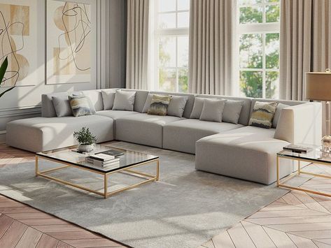 Luxury Corner Sofa, Tv Room Sofa, U Shaped Couch, Low Sofa, Luxury Sofa Design, U Shaped Sectional Sofa, U Shaped Sofa, Corner Sofas, Living Room Sofa Design