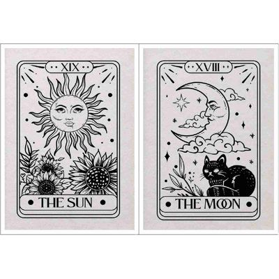 Tarot Cards Poster, Wall Drawing Bedroom, Cat Sunflower, Poster For Room, Sun And Moon Tarot, Cards Poster, Vintage Tarot Cards, The Sun Tarot Card, Tarot Card Tattoo