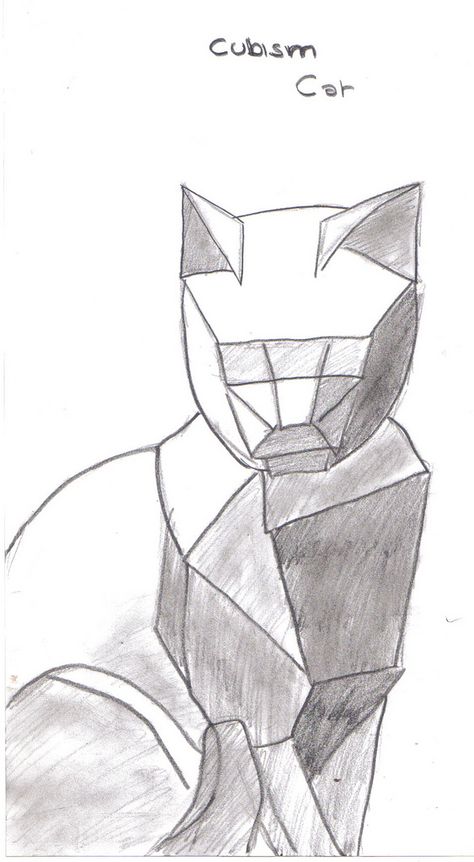 Cubism Cat | Flickr - Photo Sharing! Cubism Research Page, Cubism Sketch, Cubism Art Ideas Inspiration, Cubism Art Ideas Easy, Cubism Drawing, Cubist Drawing, Synthetic Cubism, Abstract Cubism, Easy Animals