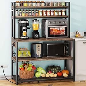 Coffee Stand Design, Baker's Rack, Coffee Bar Station, Bar Stand, Microwave Stand, Kitchen Storage Shelves, Bakers Rack, Coffee Stands, Freestanding Kitchen