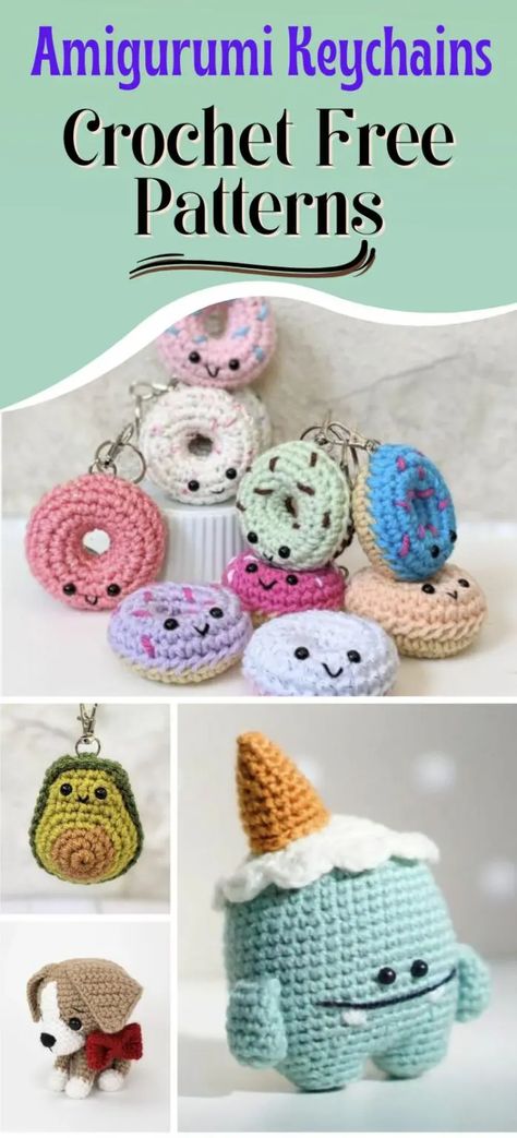 Crochet Small Items To Sell, Amigurumi Beginner Free, Cute Amigurumi Keychain Free Pattern, Amigurumi Small Animals, Crochet Easy Keychain Pattern, Quick Easy Amigurumi Crochet Projects, Crochet Projects Small Ideas, Crochet Small Patterns Free, Free Crochet Quick Patterns